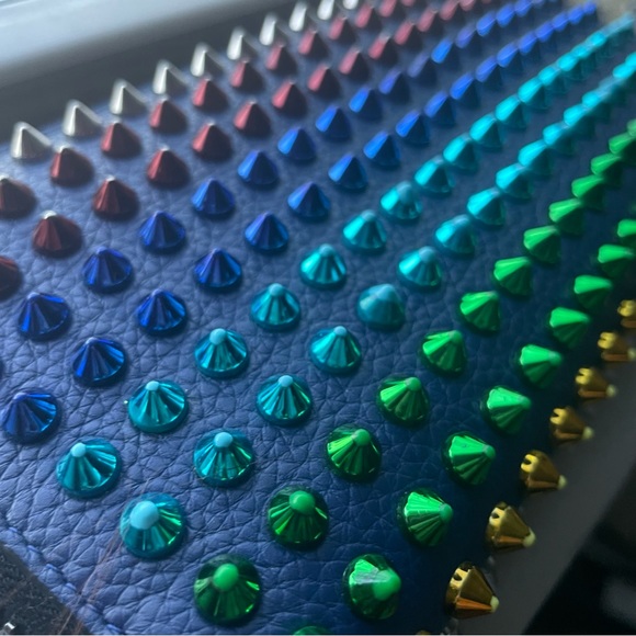 Christian Louboutin Rainbow Stud Panettone Zippered Wallet ☆ RARE ☆ SALE ☆ - Picture 14 of 16